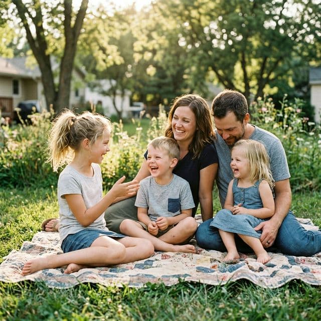 Children laughing, custom prayer song for kids